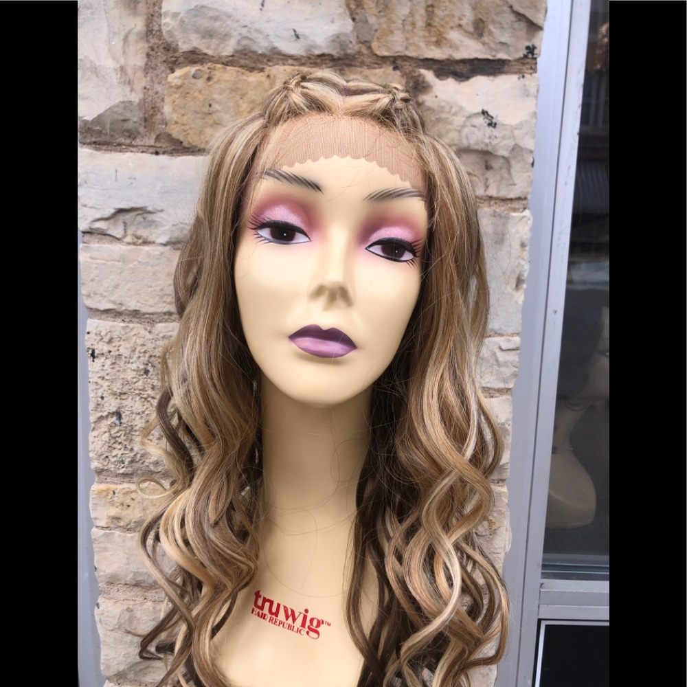 One available Blonde mix Double Braiding Lacefront Wig baby hair - Picture 7 of 9
